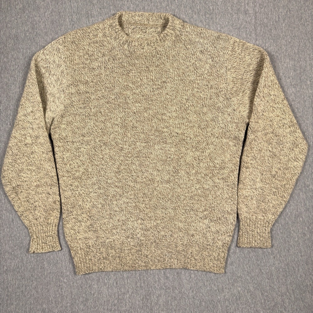 Vintage LL Bean Sweater Mens Large Crewneck Fisherman Ragg Large Wool Knit USA‎
